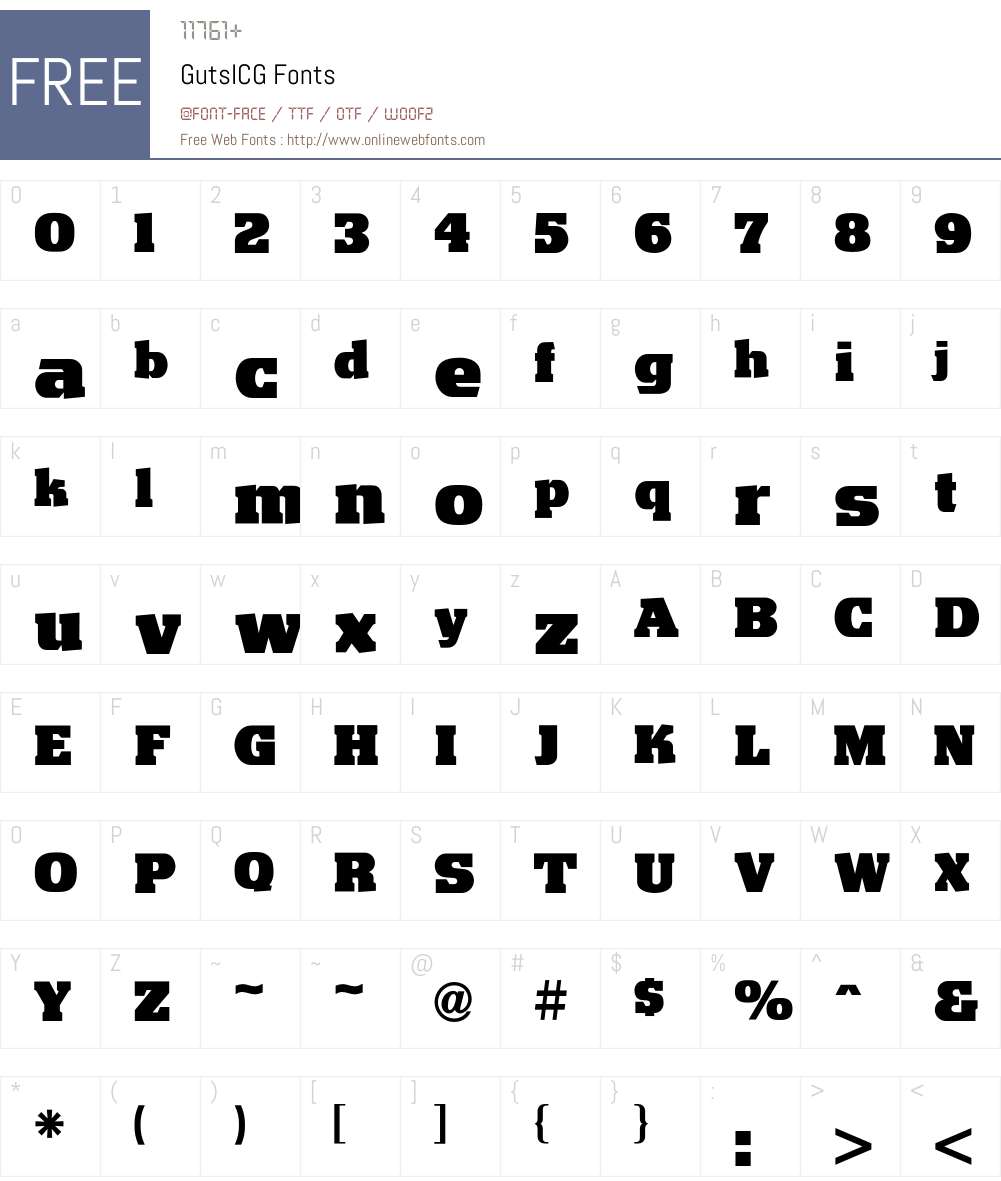 GutsICG Font Screenshots