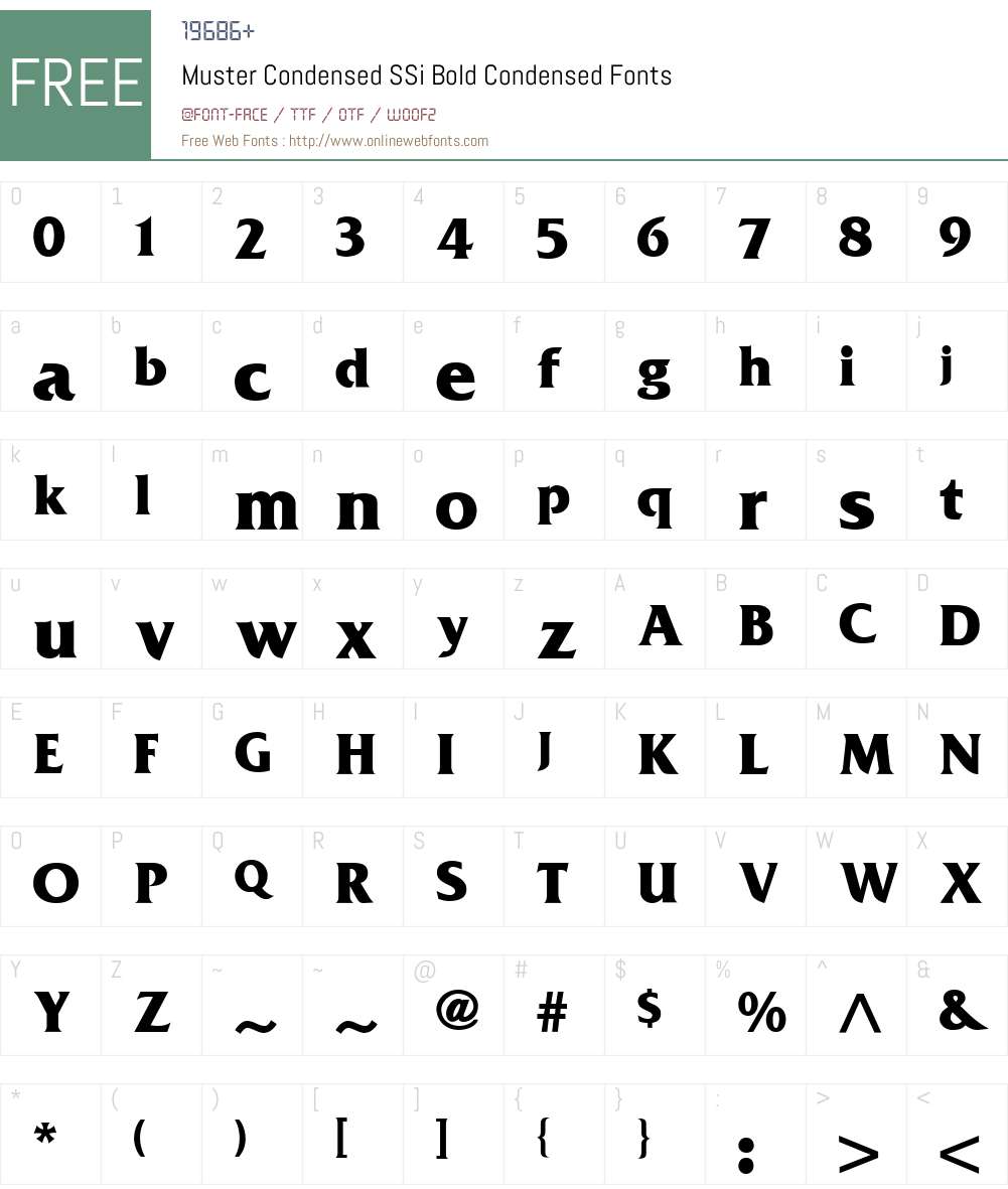 Muster Condensed SSi Font Screenshots