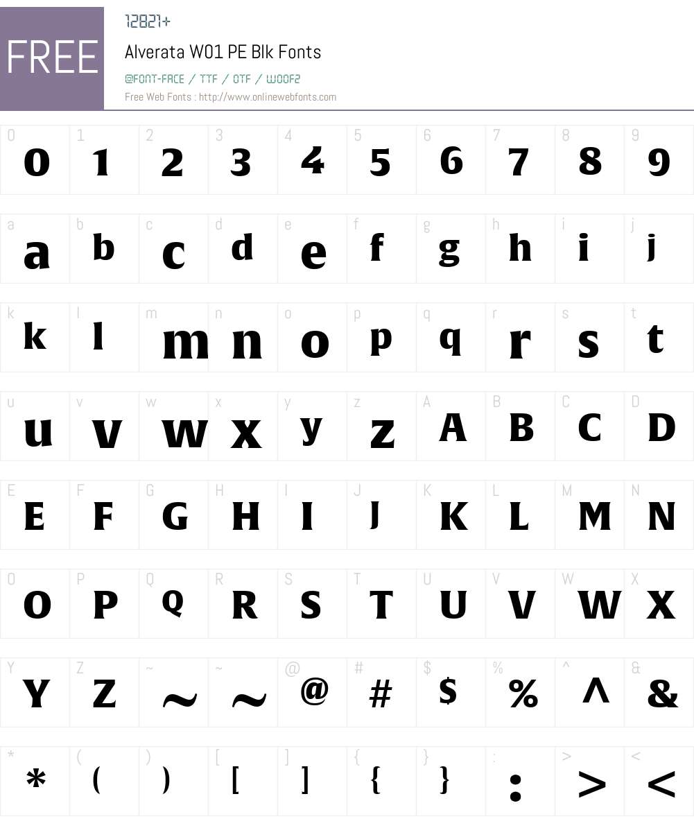 AlverataW01-PEBlk Font Screenshots