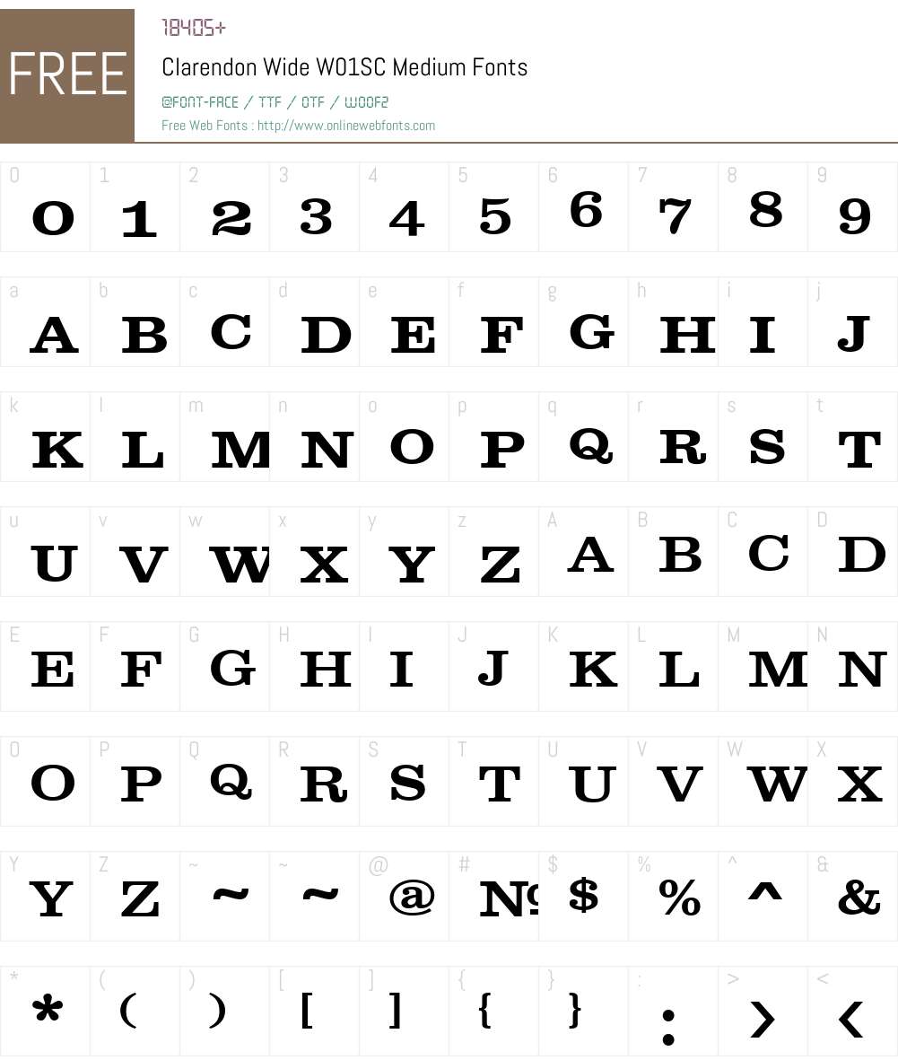 ClarendonWideW01SC-Medium Font Screenshots