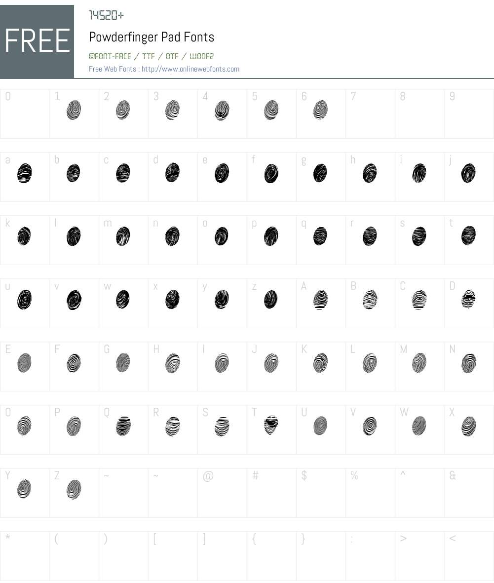 Powderfinger Pad Font Screenshots