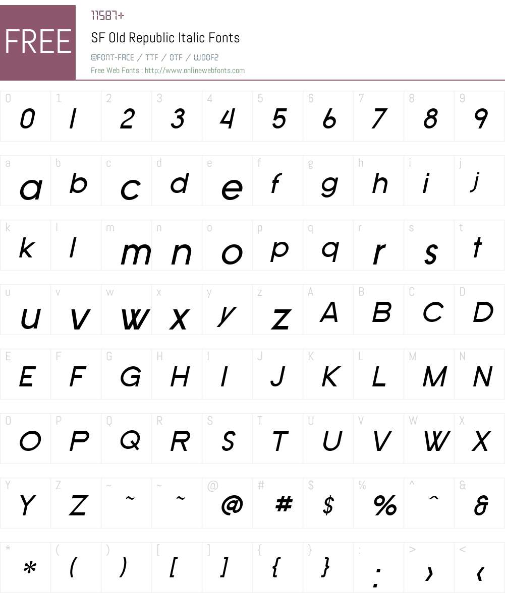 SF Old Republic Font Screenshots