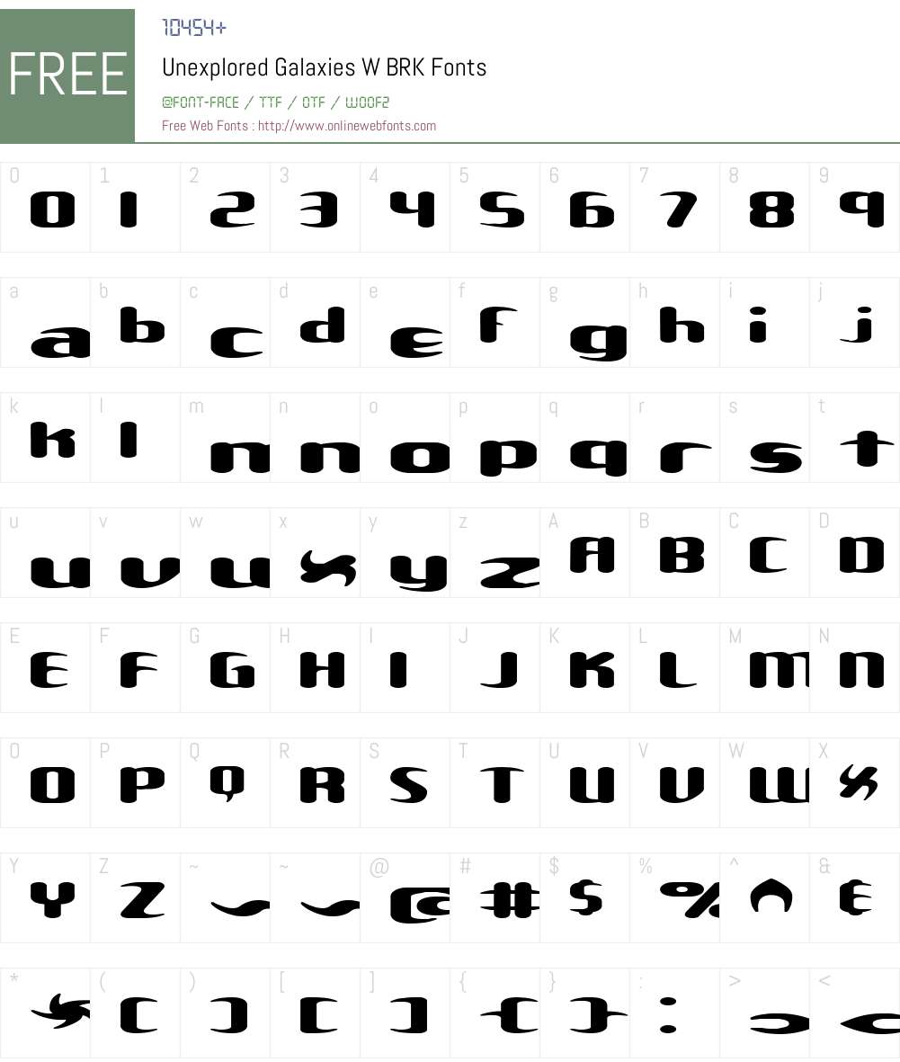 Unexplored Galaxies W BRK Font Screenshots