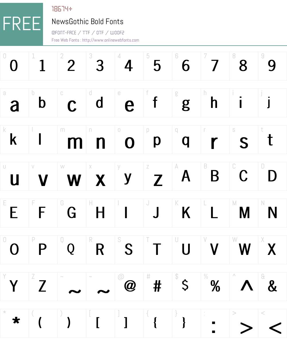 NewsGothic Bold Font Screenshots