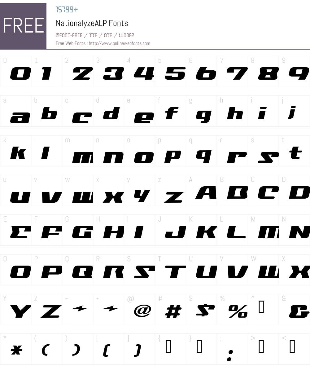 NationalyzeALP Font Screenshots