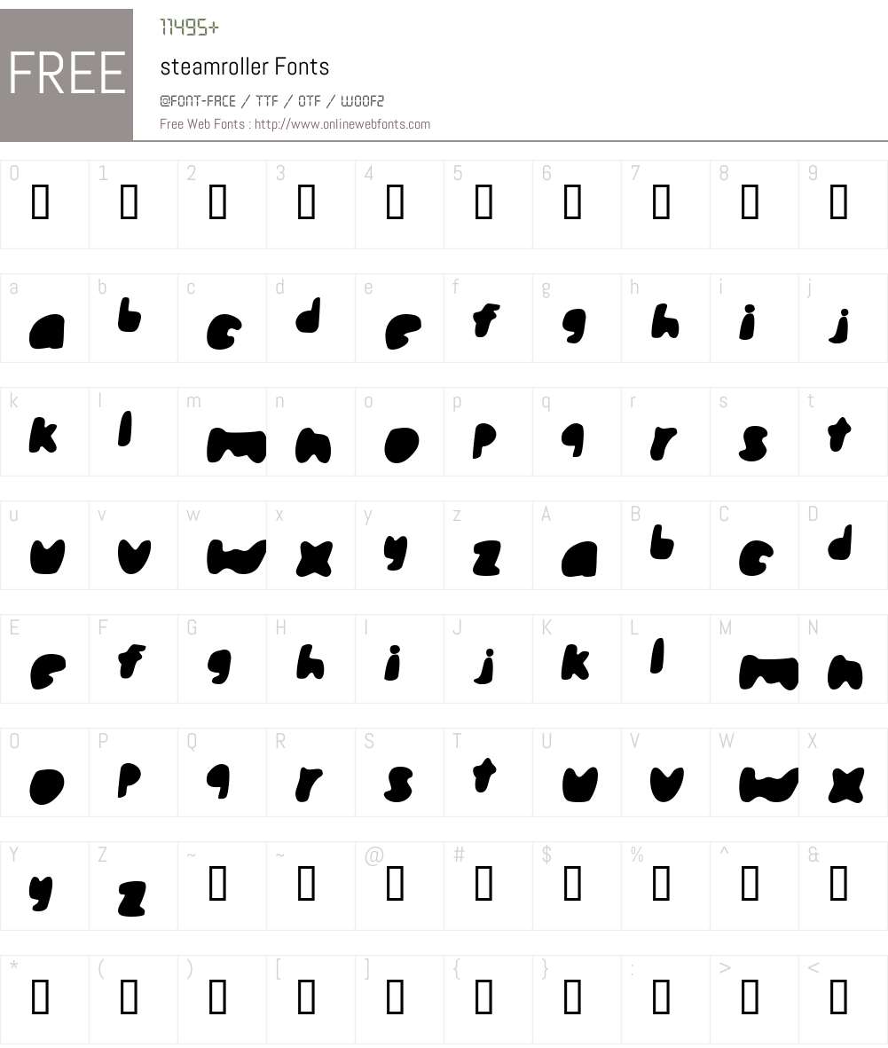 steamroller Font Screenshots