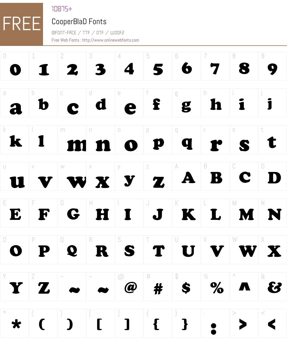CooperBlaD Font Screenshots