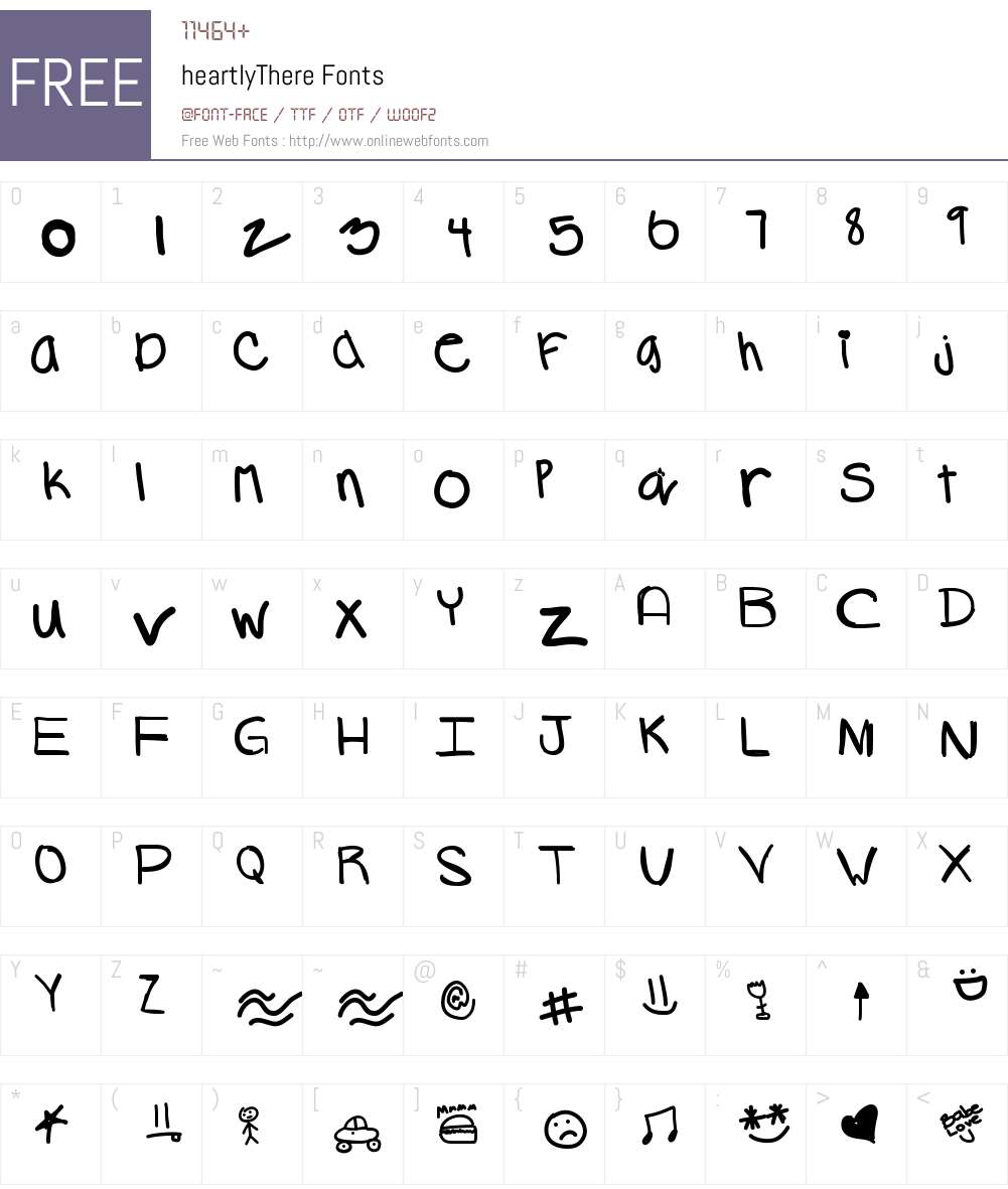 heartlyThere Font Screenshots