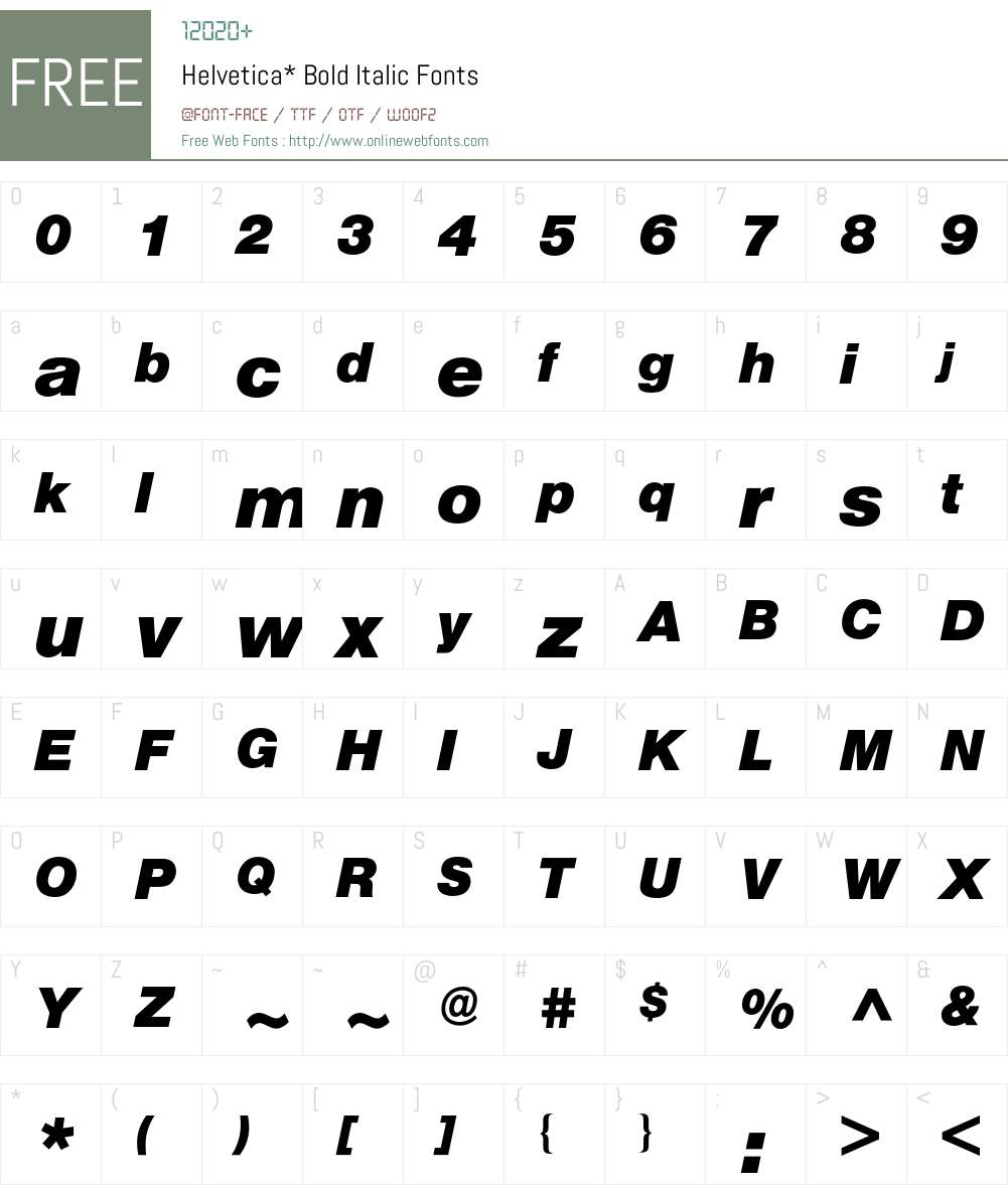 Helvetica BQ Font Screenshots
