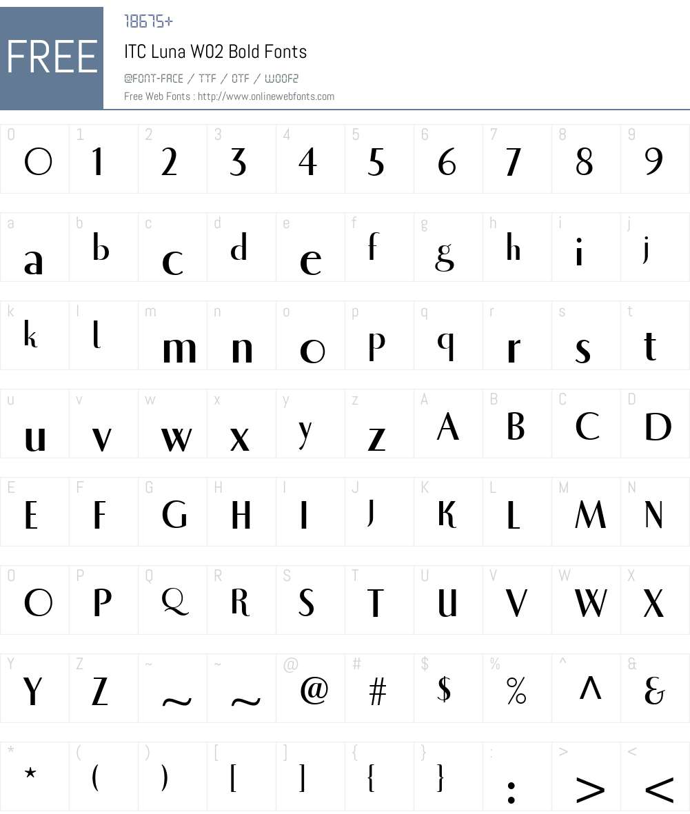 ITC Luna Font Screenshots