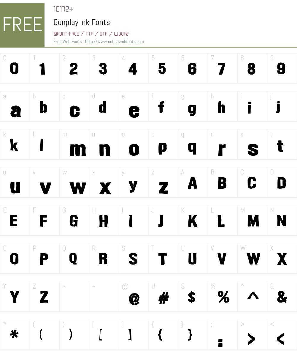Gunplay Ink Font Screenshots