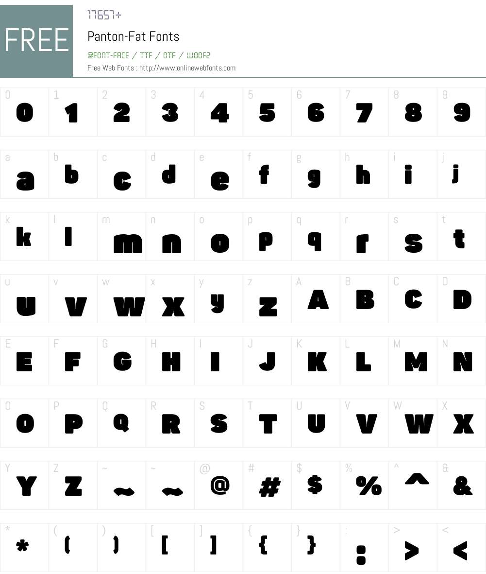 Panton-Fat Font Screenshots