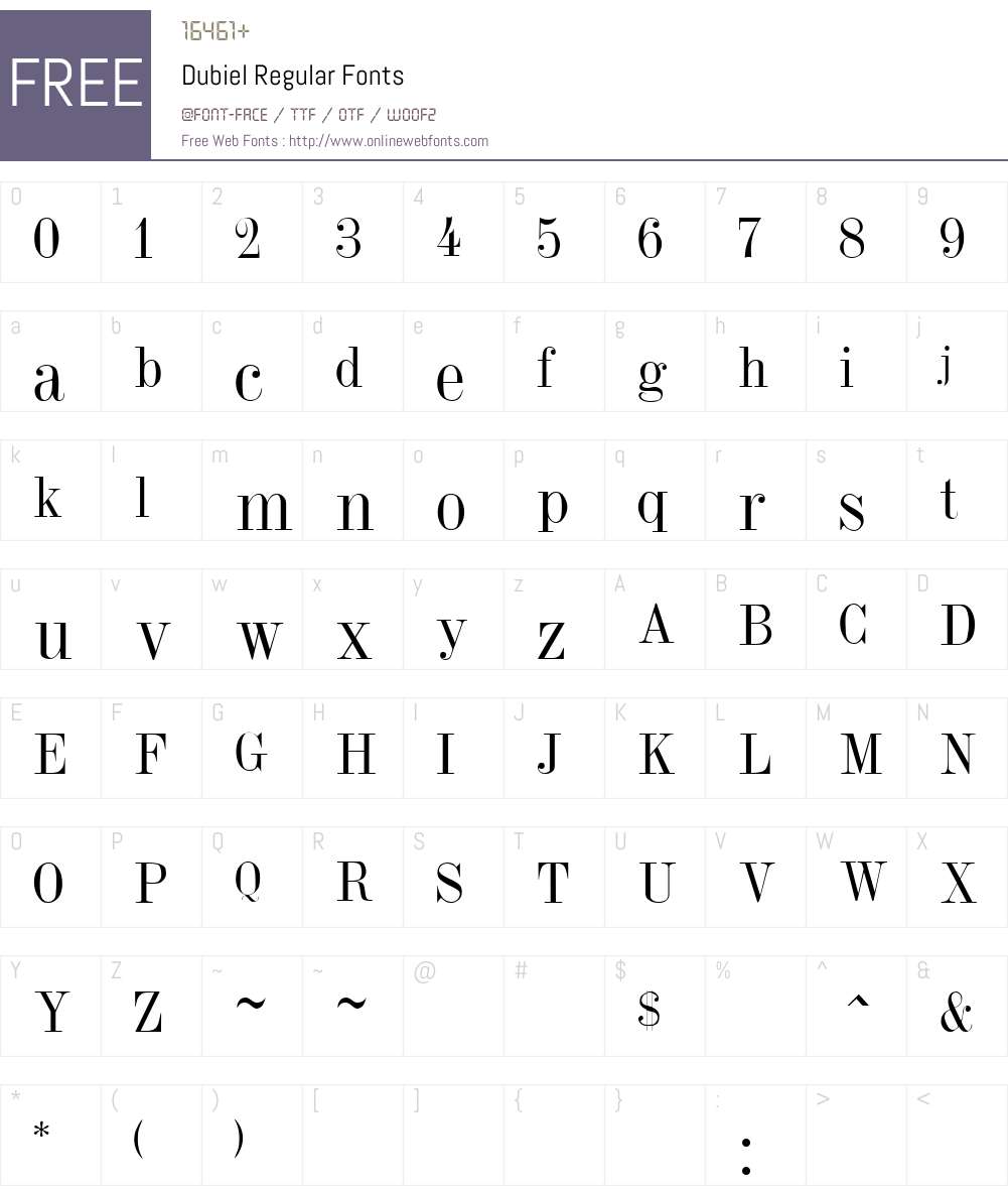 Dubiel Font Screenshots