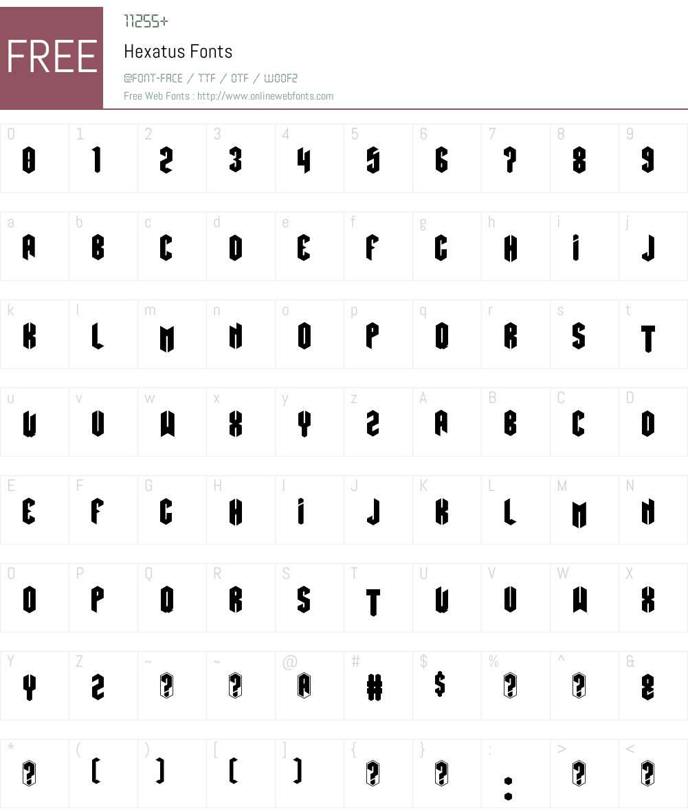 Hexatus Font Screenshots