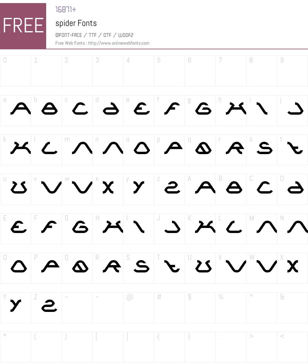 spider Font Screenshots