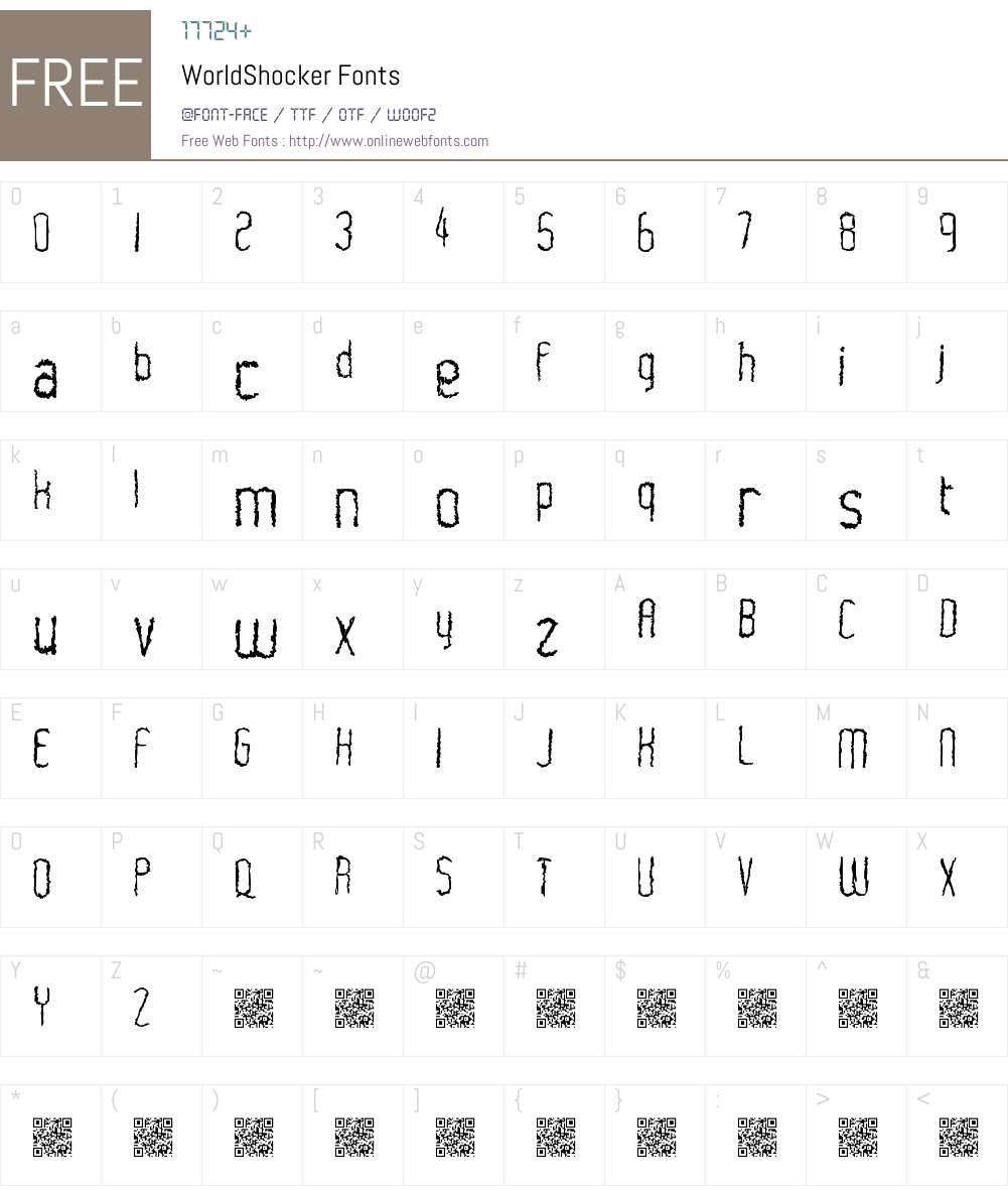 WorldShocker Font Screenshots