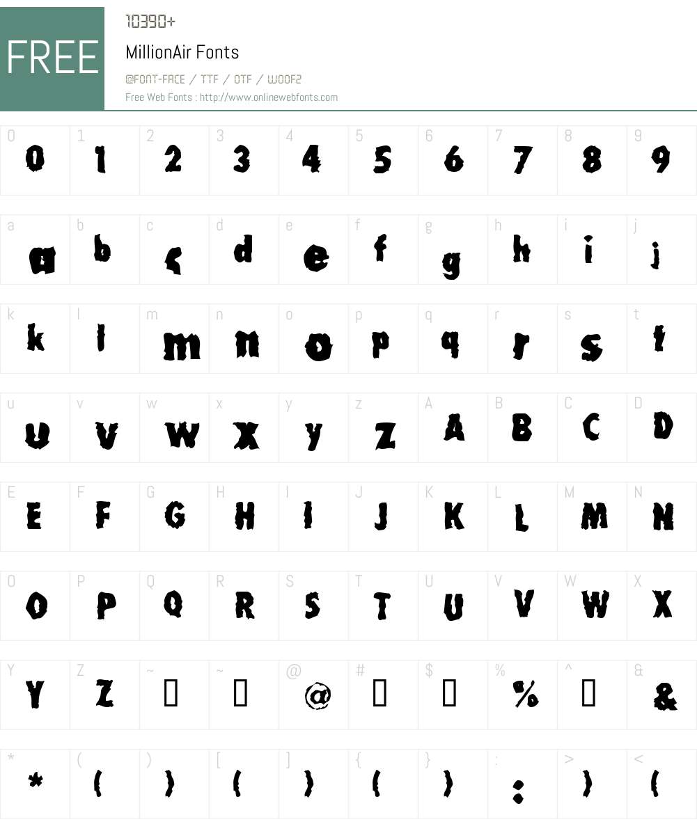 MillionAir Font Screenshots