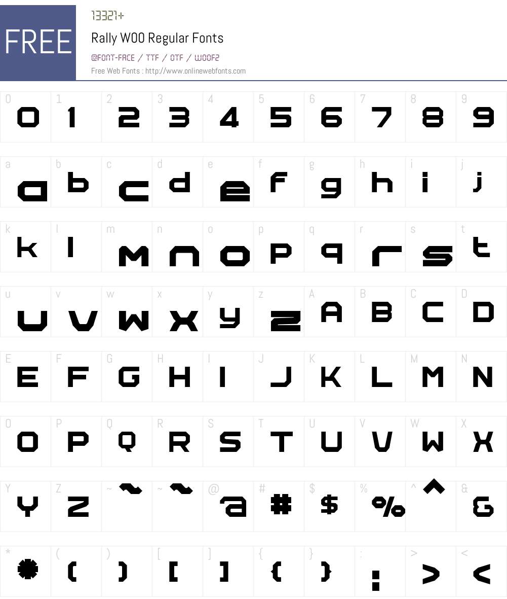 Rally Font Screenshots