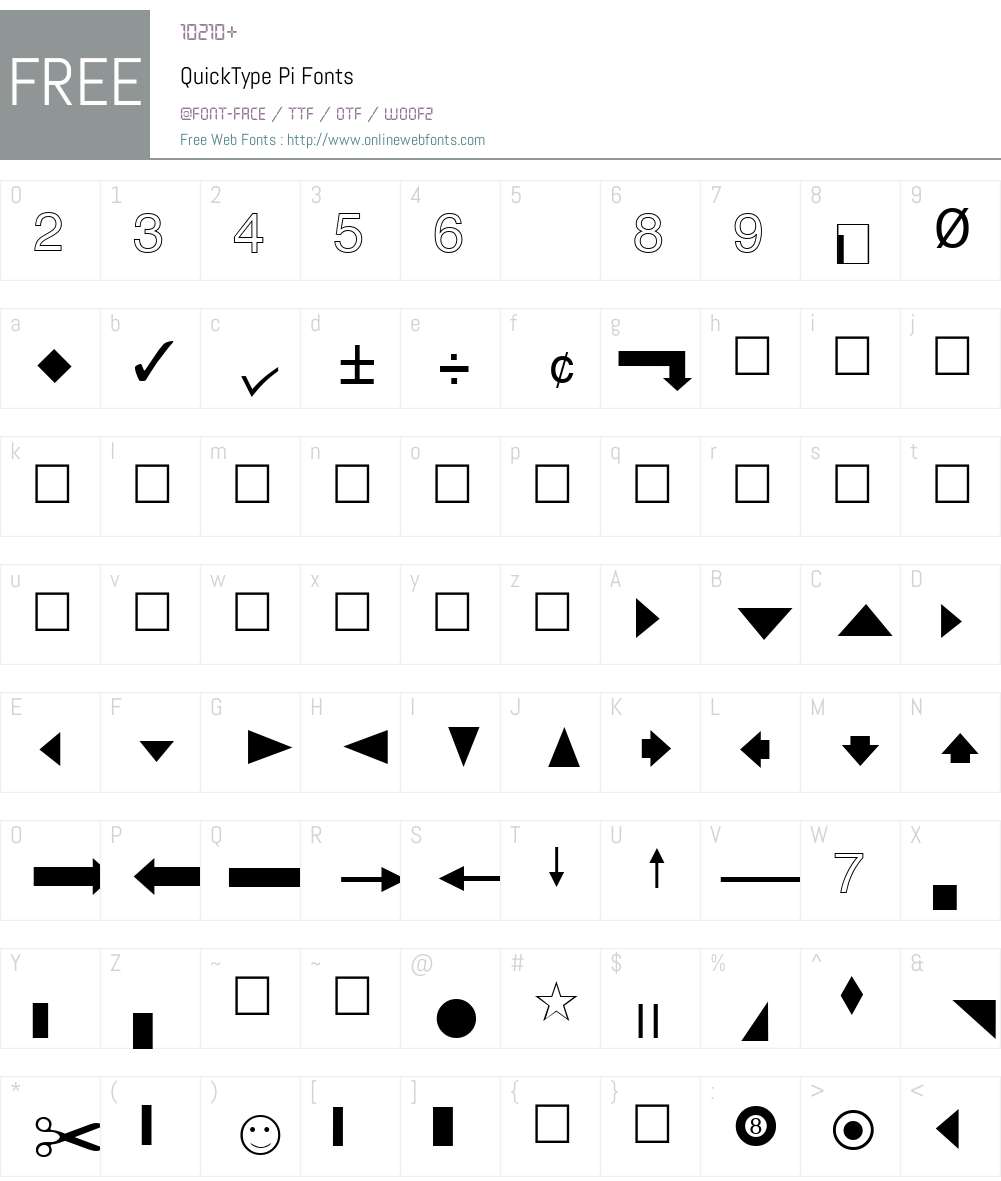 QuickType Pi V2 V.2.2: 1994 version: September 8, 1994 Fonts Free ...