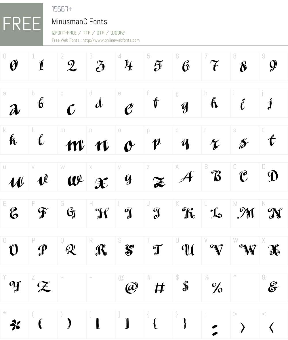 MinusmanC Font Screenshots