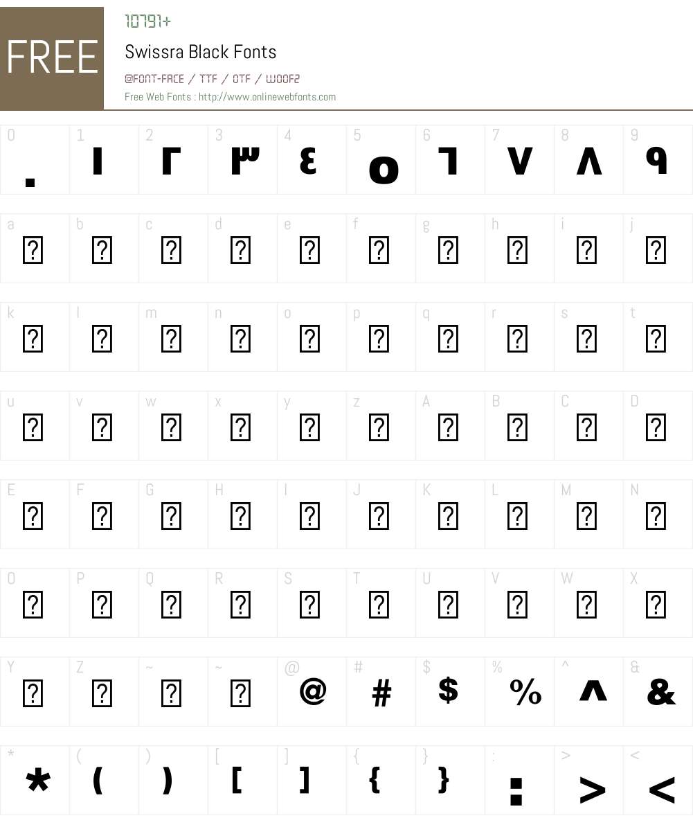Swissra-Black Font Screenshots