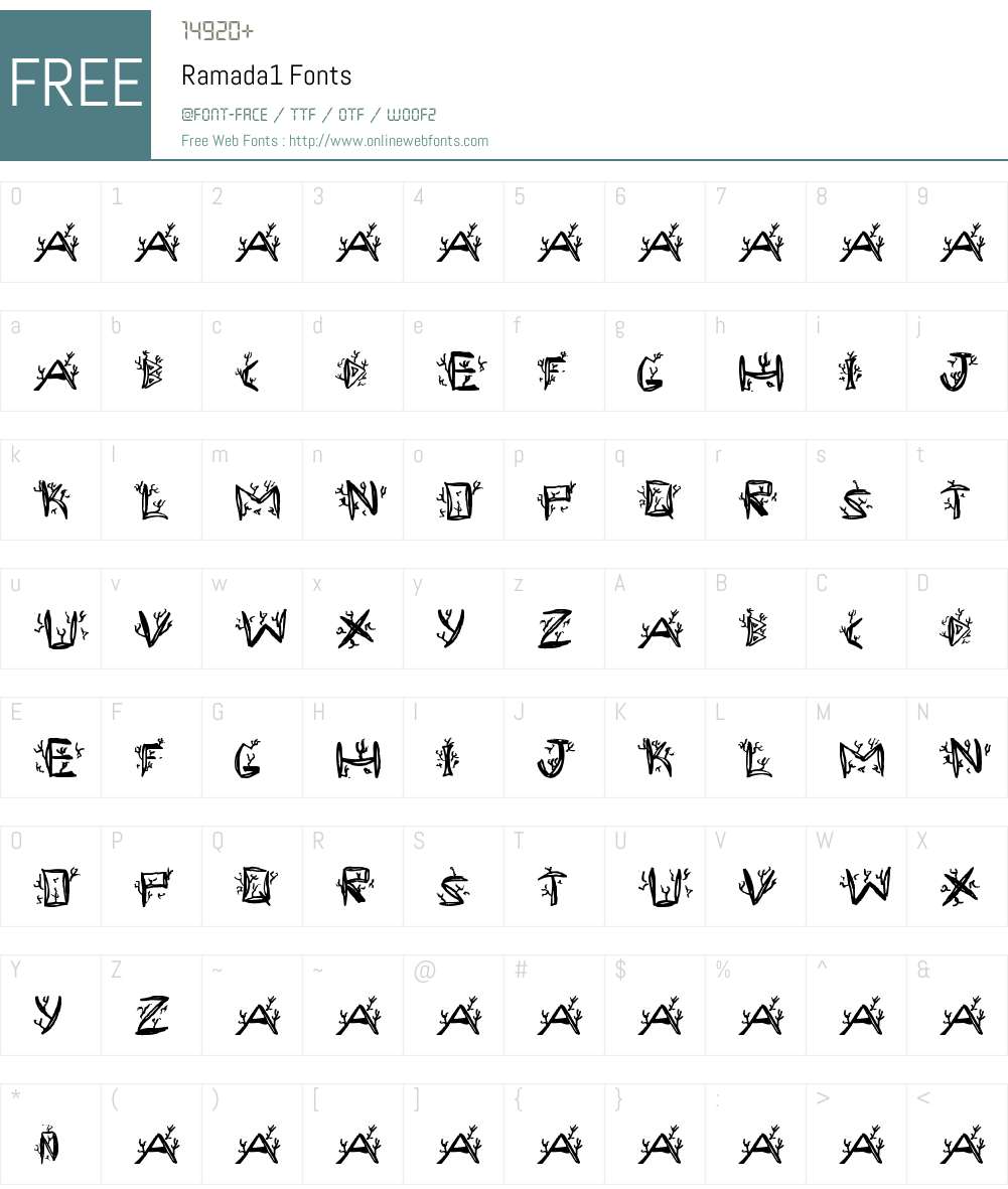 Ramada1 Font Screenshots