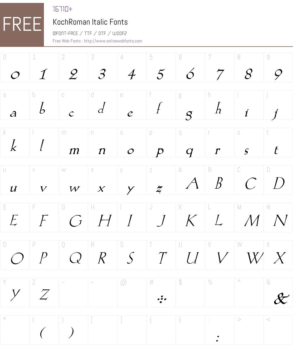 KochRoman Font Screenshots