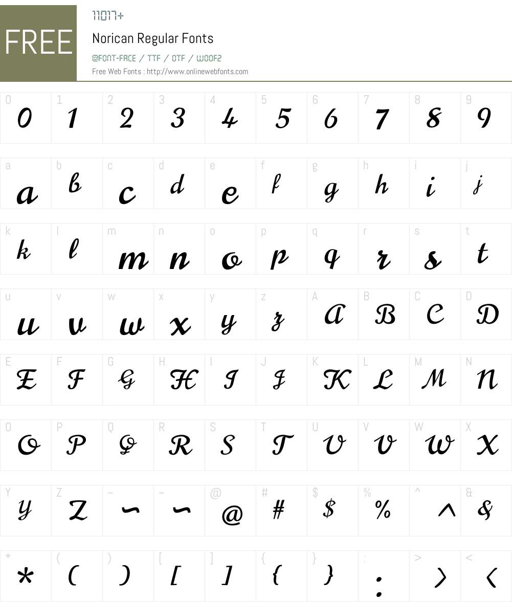 Norican Font Screenshots