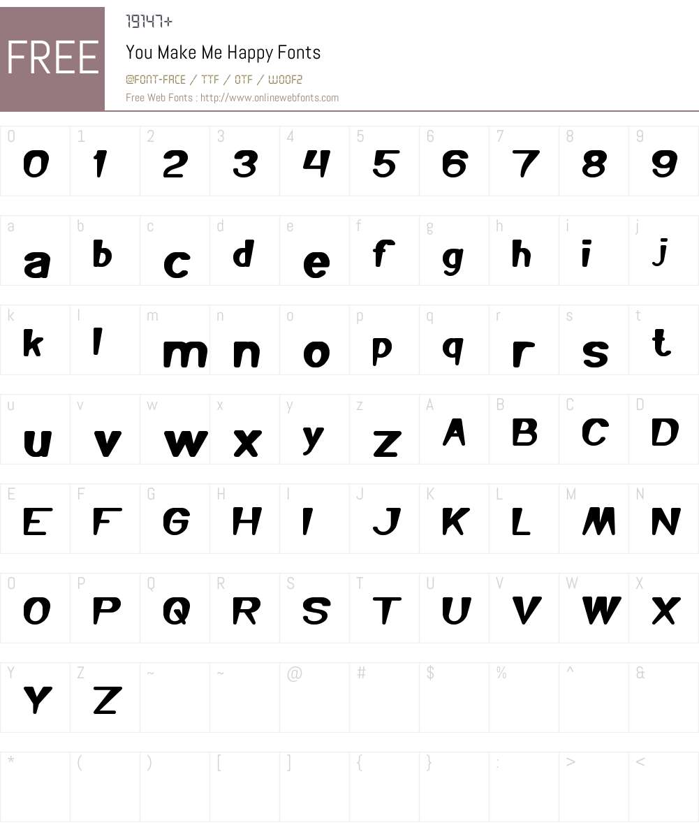 You Make Me Happy Font Screenshots