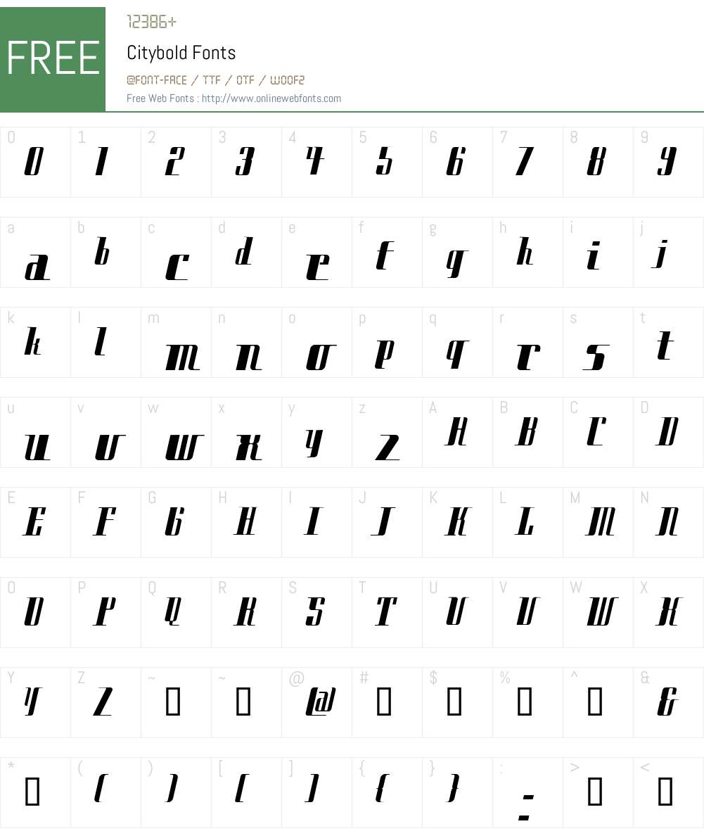Citybold Font Screenshots