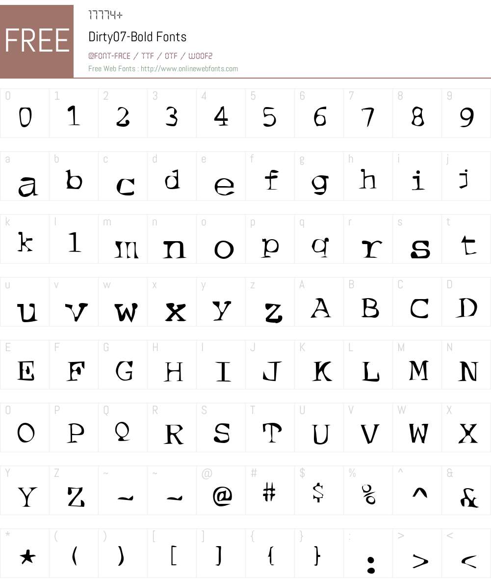 Dirty07 Font Screenshots