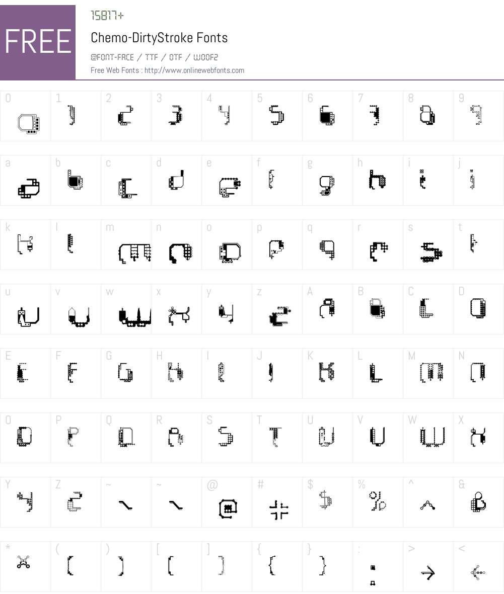 Chemo Font Screenshots