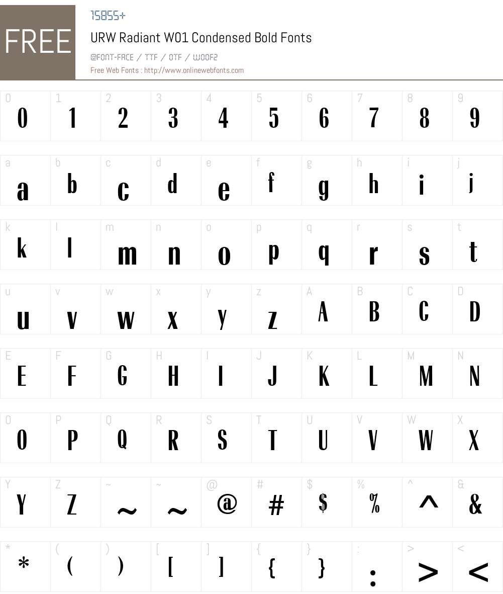 URWRadiantW01-CondensedBold Font Screenshots