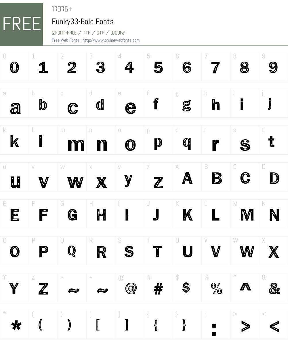 Funky33 Font Screenshots