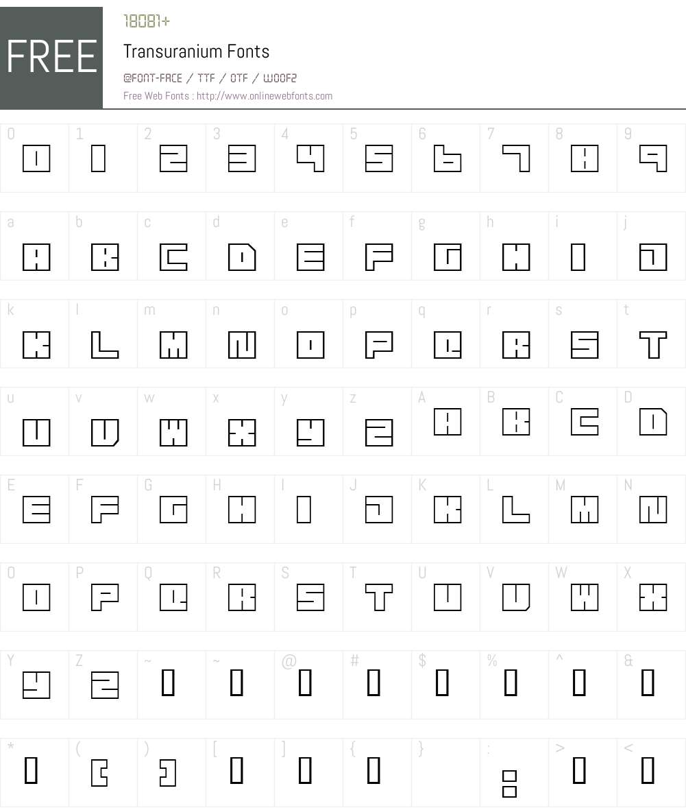 Transuranium Font Screenshots