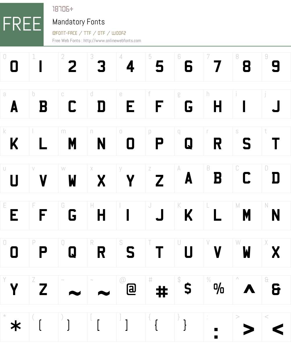 Mandatory Font Screenshots