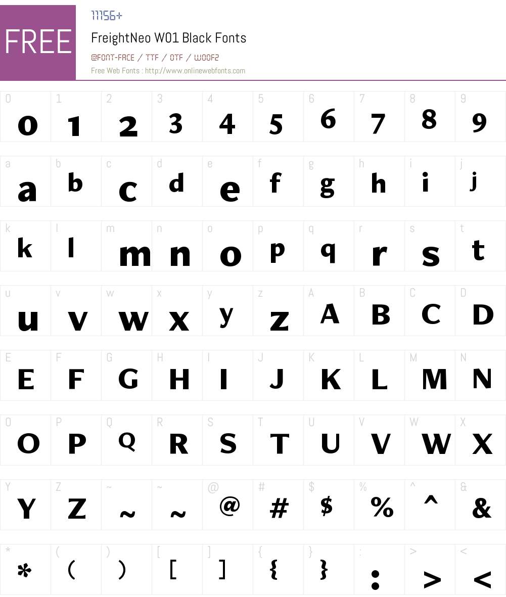 FreightNeoW01-Black Font Screenshots