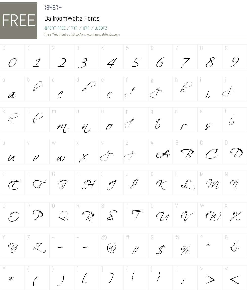 BallroomWaltz Font Screenshots