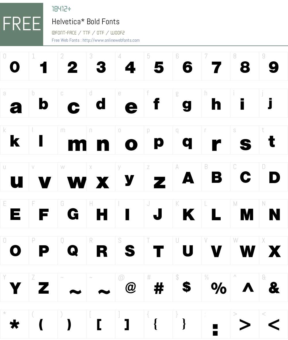 Helvetica BQ Font Screenshots