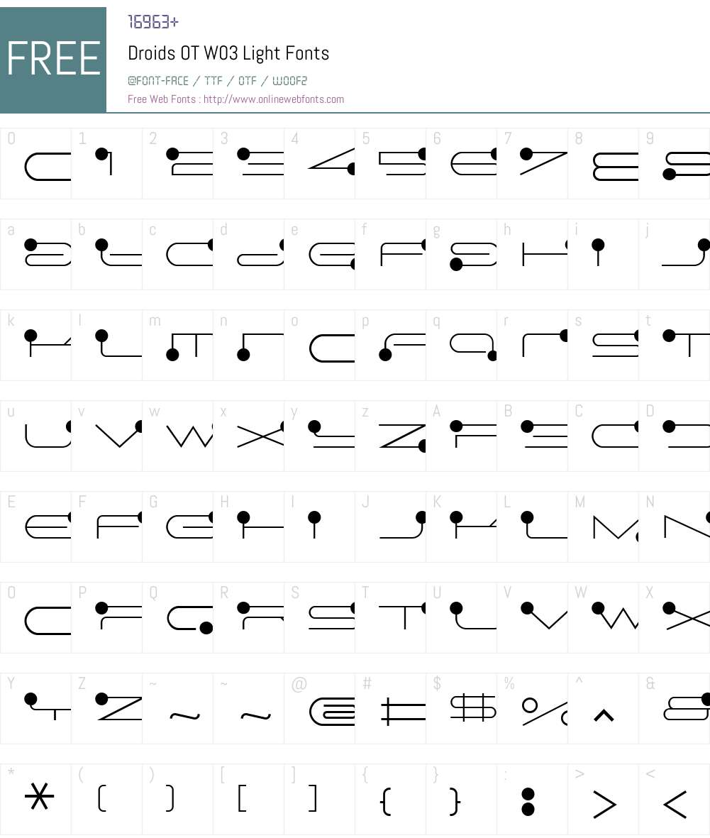 FF Droids Font Screenshots