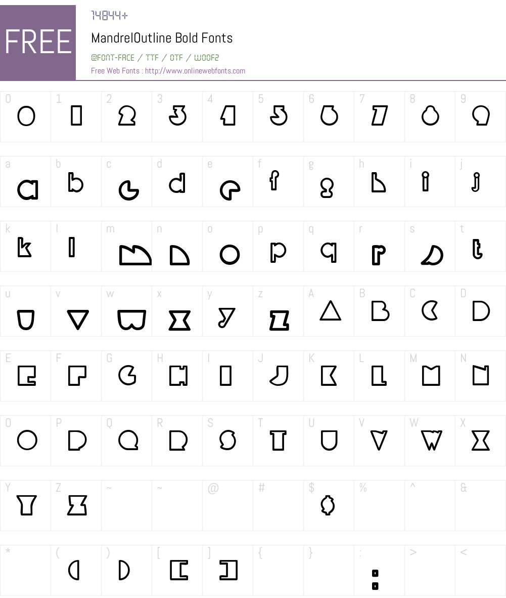 MandrelOutline Font Screenshots