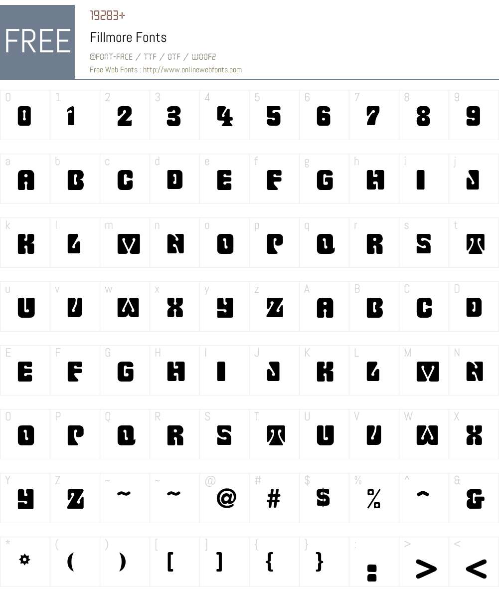 Fillmore Font Screenshots