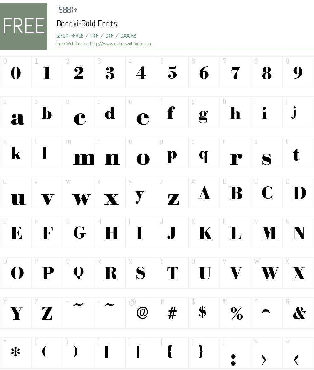 Bodoxi-Bold Font Screenshots