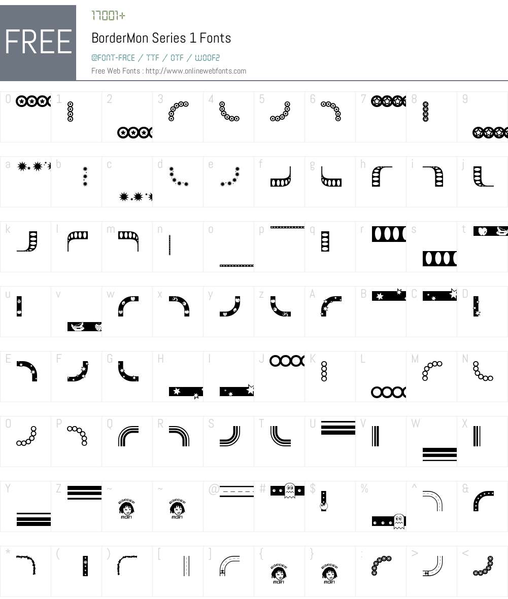 BorderMon Font Screenshots