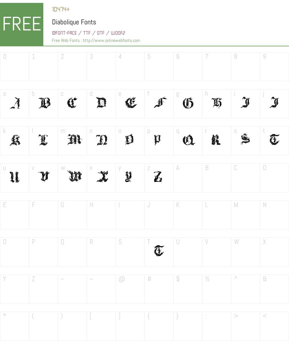 Diabolique Font Screenshots