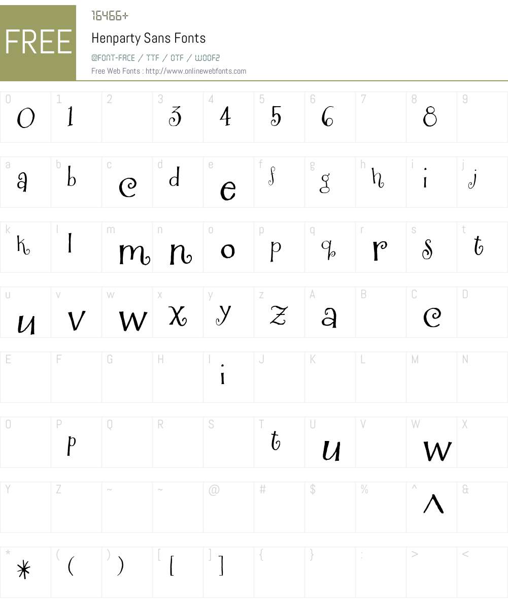 HenpartySans Font Screenshots