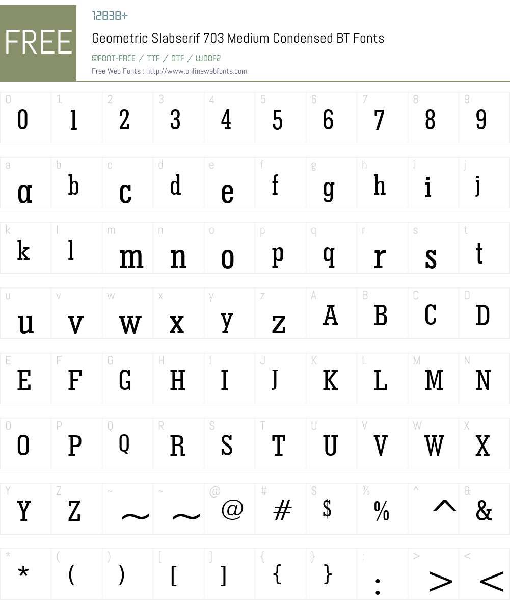 GeoSlab703 MdCn BT Font Screenshots