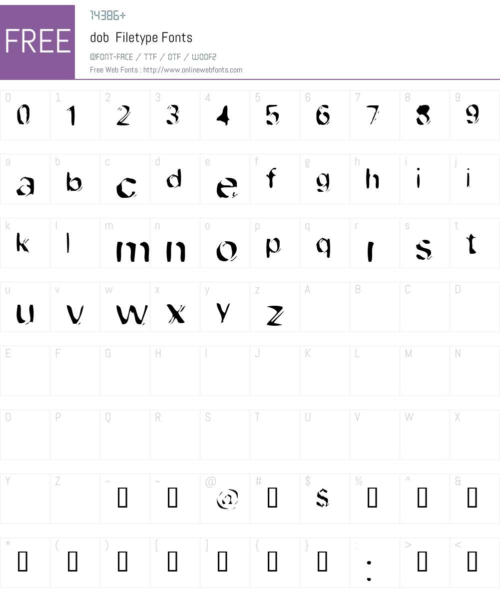 dob Font Screenshots