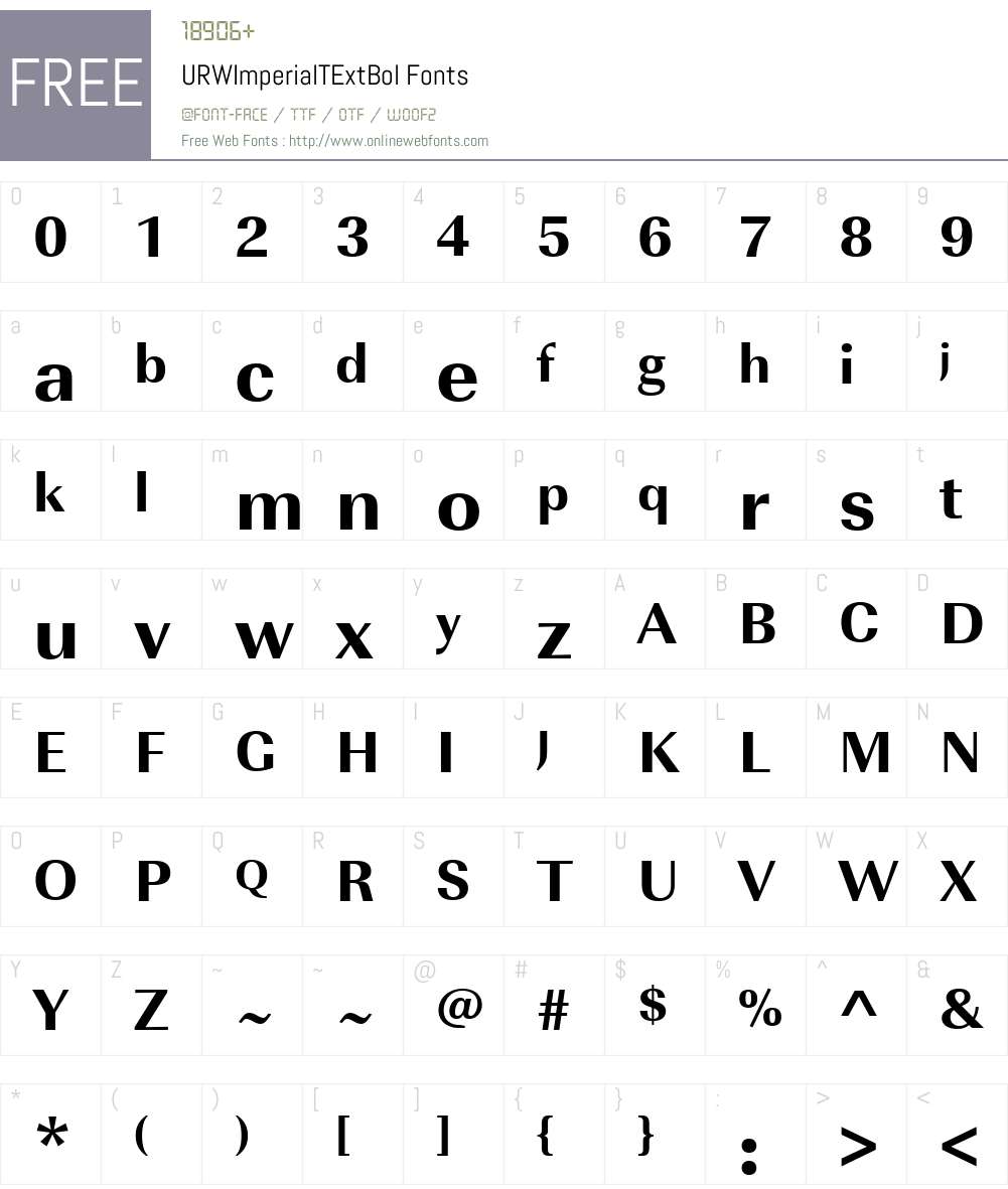 URWImperialTExtBol Font Screenshots