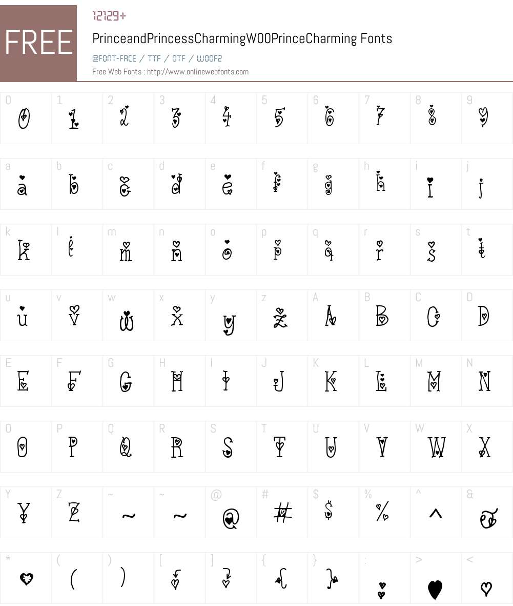 PrinceandPrincessCharmingW00-PrinceCharming Font Screenshots